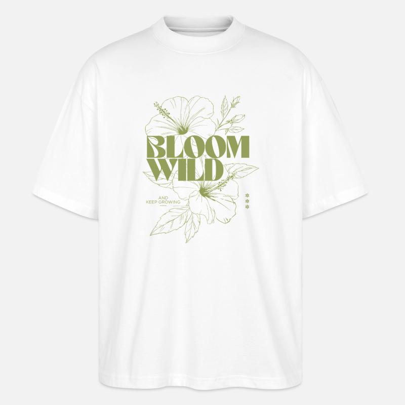 Bloom Wild Botanische Illustration - Stanley/Stella Oversized Unisex Bio T-Shirt Blaster 2.0 - Weiß