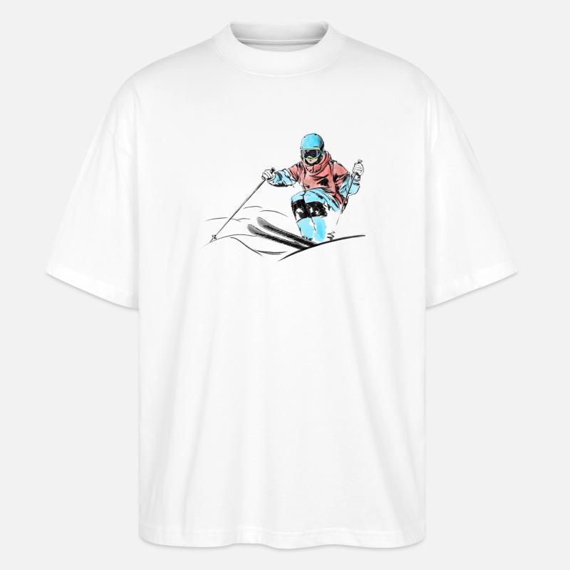 Mogul skiing - Stanley/Stella Oversized Unisex Bio T-Shirt Blaster 2.0 - Weiß