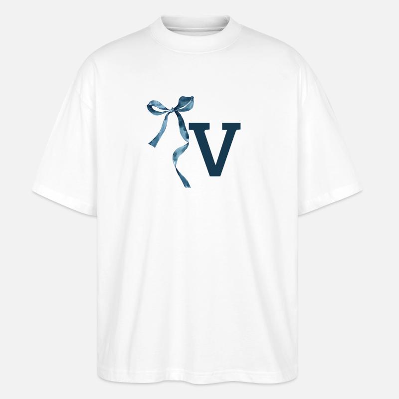 Geschenkidee Monogram V - Stanley/Stella Oversized Unisex Bio T-Shirt Blaster 2.0 - Weiß