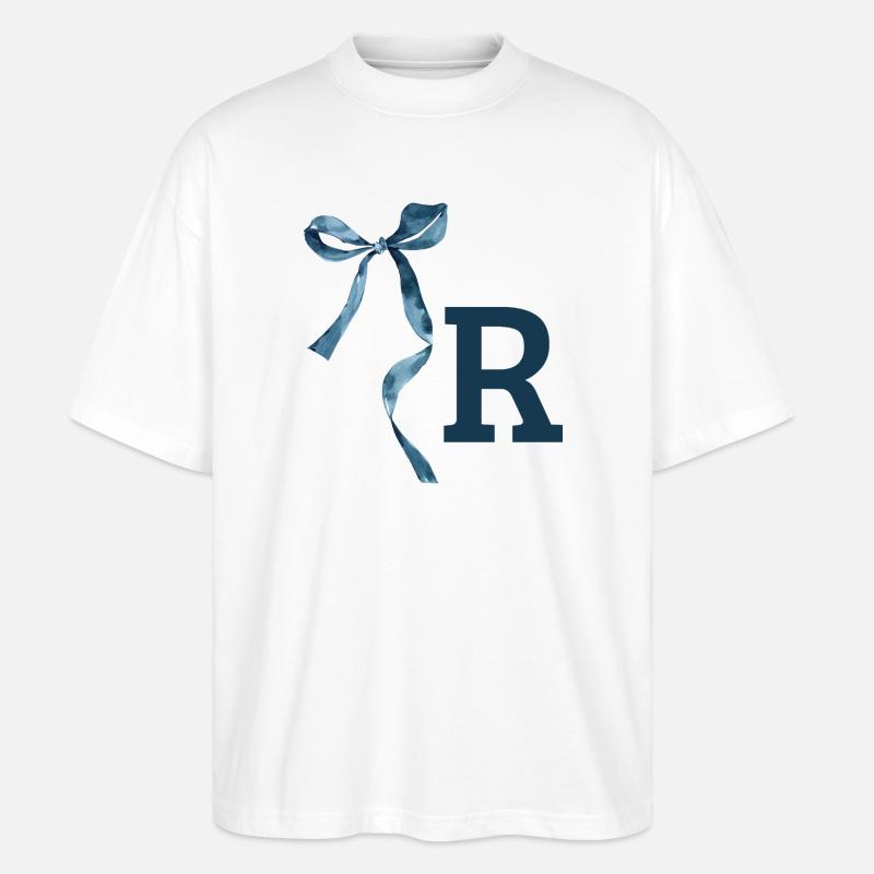 Monogramm r Geschenkidee - Stanley/Stella Oversized Unisex Bio T-Shirt Blaster 2.0 - Weiß
