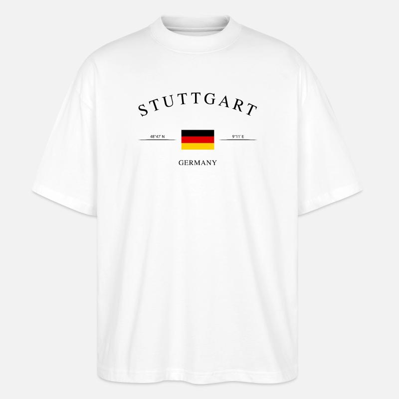 Stuttgart Deutschland – Urlaub Souvenir & Geschenk - Stanley/Stella Oversized Unisex Bio T-Shirt Blaster 2.0 - Weiß