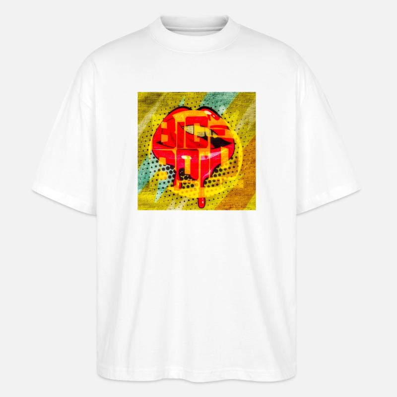 Graffiti Pop Art Lutscher - Stanley/Stella Oversized Unisex Bio T-Shirt Blaster 2.0 - Weiß