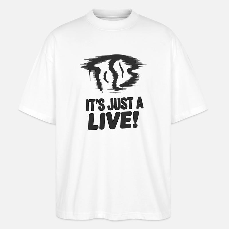 Vampire Bat Silhouette with Bold Slogan - Stanley/Stella Oversized Unisex Organic T-shirt Blaster 2.0 - white