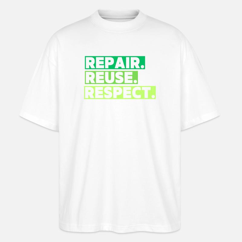 Ein ökologisches Thema mit einer Botschaft - Stanley/Stella Oversized Unisex Bio T-Shirt Blaster 2.0 - Weiß