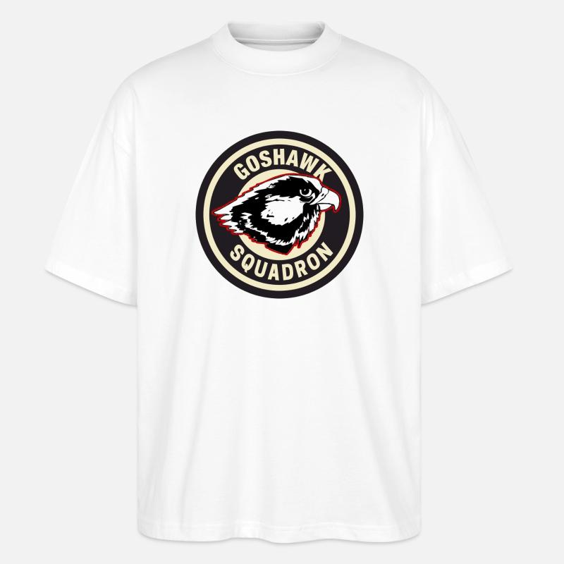 Design des Goshawk Squadron Abzeichens - Stanley/Stella Oversized Unisex Bio T-Shirt Blaster 2.0 - Weiß