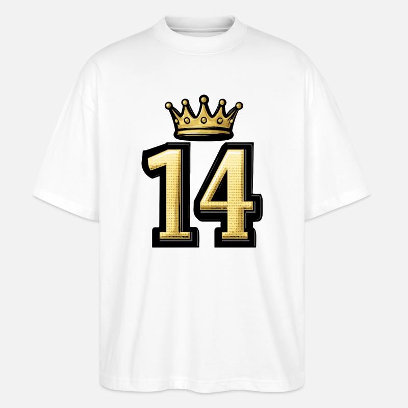 Couronne numéro 14 - T-shirt bio Blaster 2.0 coupe oversize Stanley/Stella Unisexe - blanc