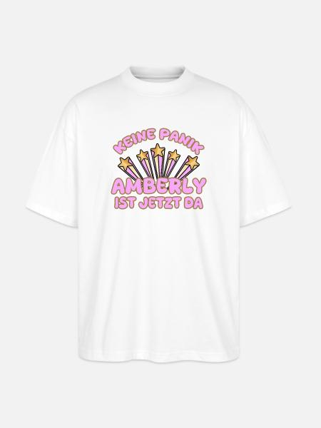 Amberly as a woman's name - Stanley/Stella Oversized Unisex Organic T-shirt Blaster 2.0 - white