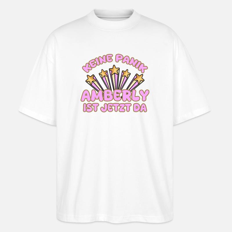 Amberly as a woman's name - Stanley/Stella Oversized Unisex Organic T-shirt Blaster 2.0 - white