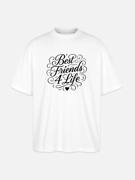 Best friends for life - Stanley/Stella Oversized Unisex Organic T-shirt Blaster 2.0 - white