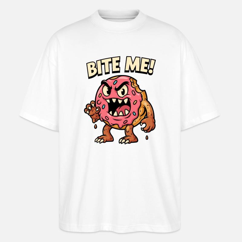 Illustration de monstre de beignet vif - T-shirt bio Blaster 2.0 coupe oversize Stanley/Stella Unisexe - blanc