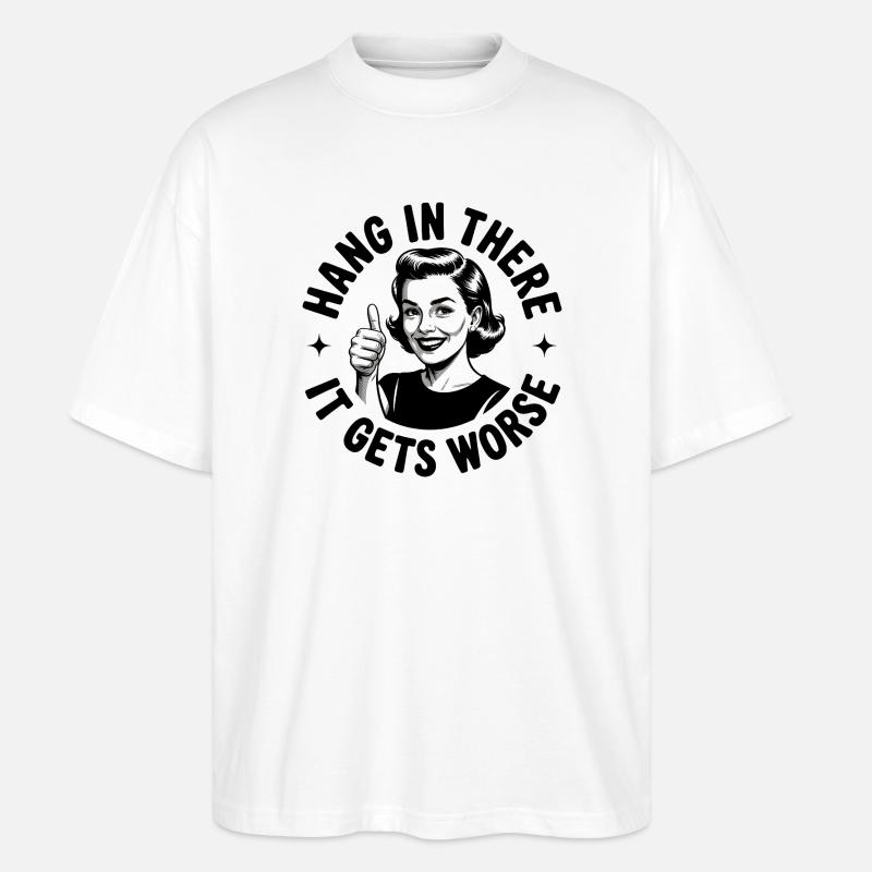 Restez à l’écoute, ça empire - T-shirt bio Blaster 2.0 coupe oversize Stanley/Stella Unisexe - blanc