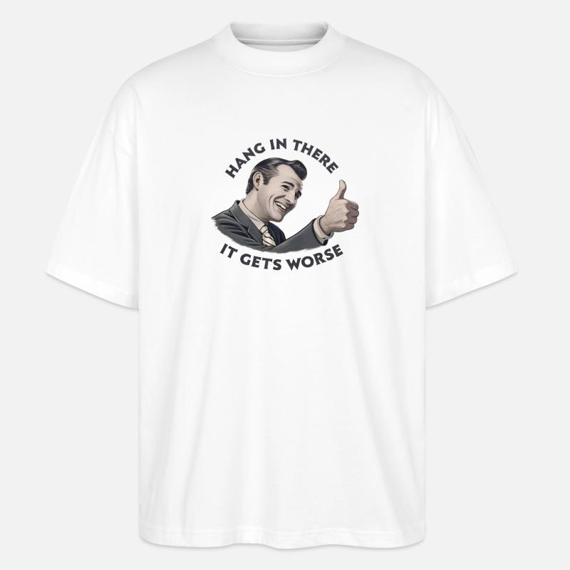 Restez à l’écoute, ça empire - T-shirt bio Blaster 2.0 coupe oversize Stanley/Stella Unisexe - blanc