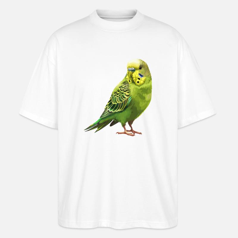 Conception de perruche Joie de vivre - T-shirt bio Blaster 2.0 coupe oversize Stanley/Stella Unisexe - blanc