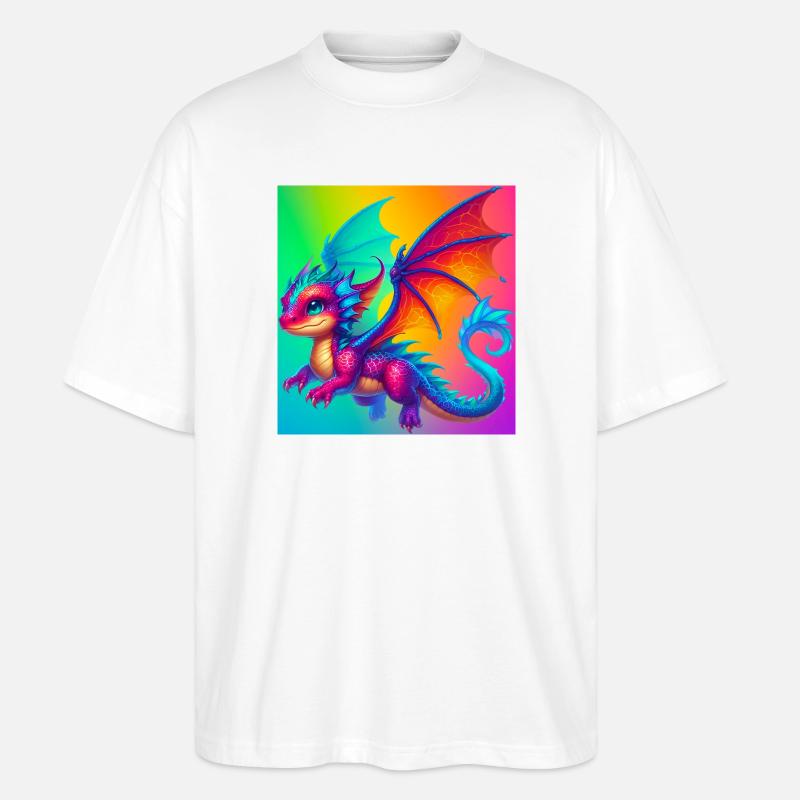 Drache - Stanley/Stella Oversized Unisex Bio T-Shirt Blaster 2.0 - Weiß
