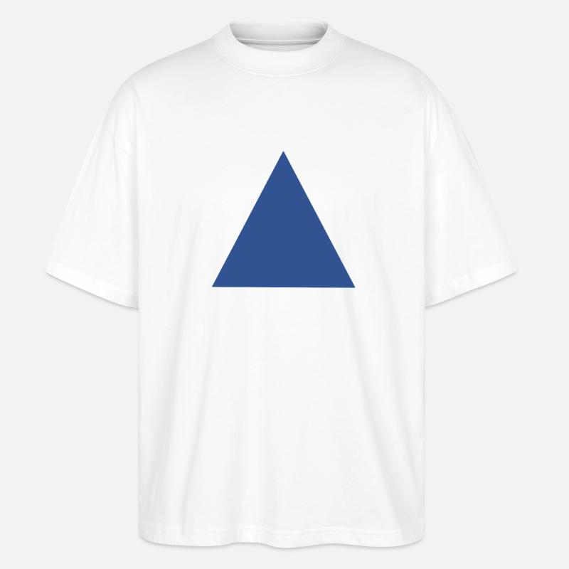Abstrakte Blaue Dreiecks Muster - Stanley/Stella Oversized Unisex Bio T-Shirt Blaster 2.0 - Weiß