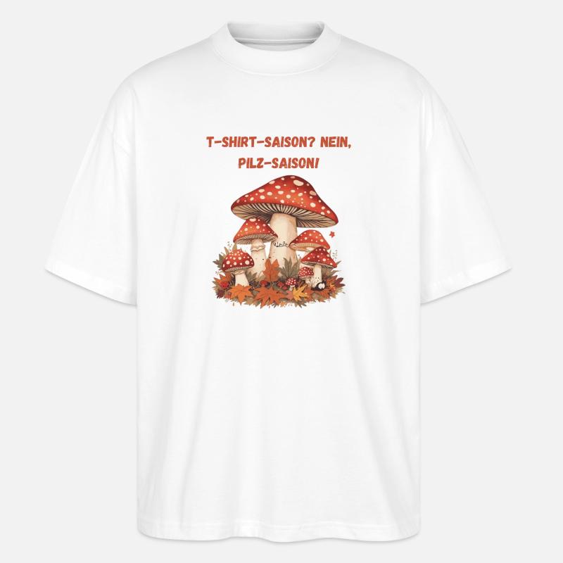 Saison des champignons Automne Illustration Champignons - T-shirt bio Blaster 2.0 coupe oversize Stanley/Stella Unisexe - blanc