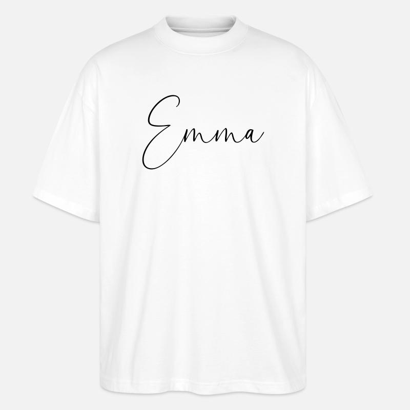 emma / handschrift personalisiertes design - Stanley/Stella Oversized Unisex Bio T-Shirt Blaster 2.0 - Weiß
