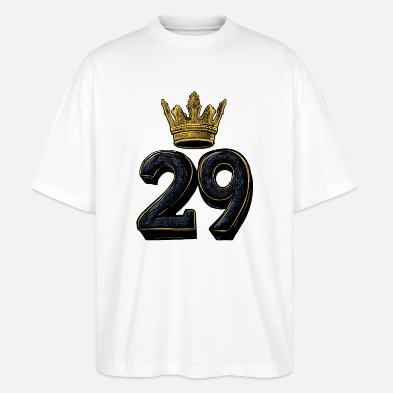 29 Zahl Krone - Stanley/Stella Oversized Unisex Bio T-Shirt Blaster 2.0 - Weiß