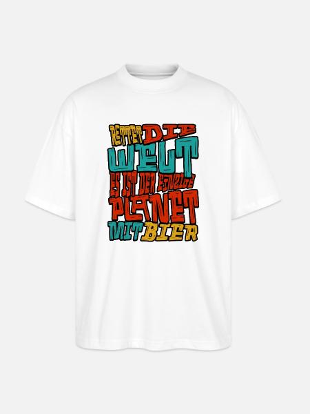 Rettet_die_welt - T-shirt bio Blaster 2.0 coupe oversize Stanley/Stella Unisexe - blanc