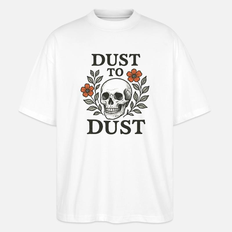 Dust to Dust Totenkopf-Blumendesign - Stanley/Stella Oversized Unisex Bio T-Shirt Blaster 2.0 - Weiß