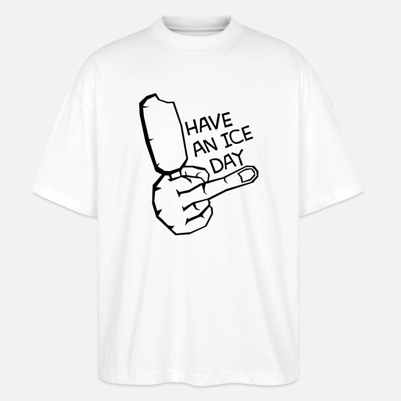 HAV E NICE DAY - Stanley/Stella Oversized Unisex Bio T-Shirt Blaster 2.0 - Weiß