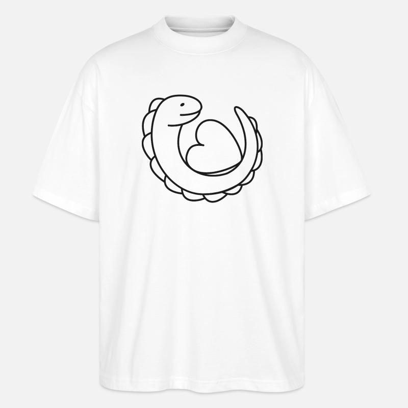 Echse mit Herz – Gecko, Liebe & Schutzsymbol - Stanley/Stella Oversized Unisex Bio T-Shirt Blaster 2.0 - Weiß