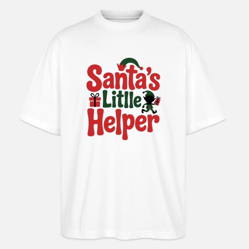 Weihnachtsmanns kleiner Helfer Weihnachtsdesign - Stanley/Stella Oversized Unisex Bio T-Shirt Blaster 2.0 - Weiß