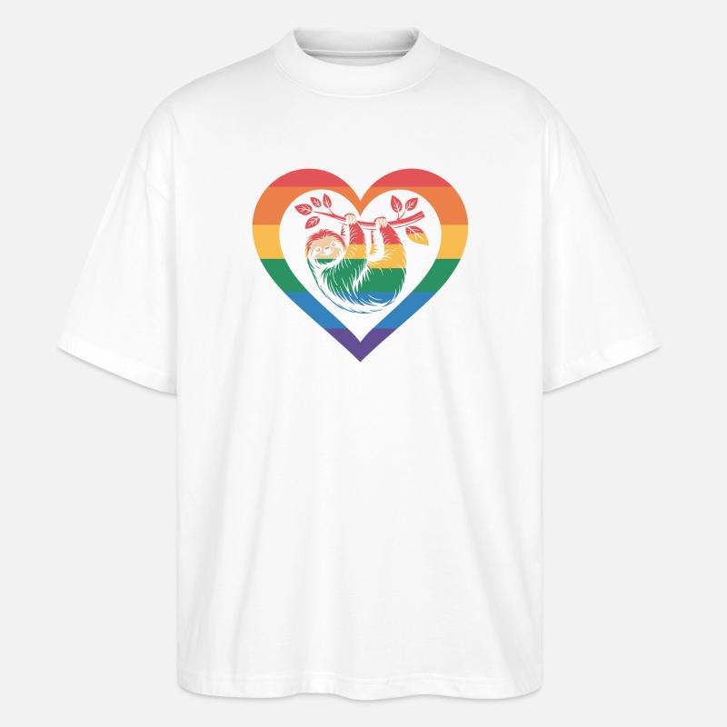 Faultier - Stanley/Stella Oversized Unisex Bio T-Shirt Blaster 2.0 - Weiß