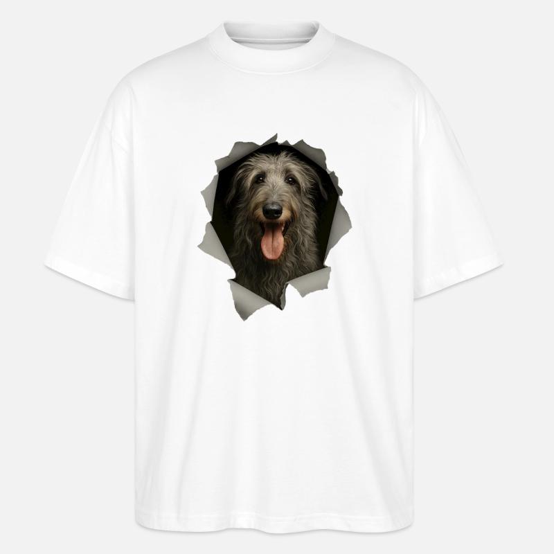 Scottish Deerhound - Stanley/Stella Oversized Unisex Bio T-Shirt Blaster 2.0 - Weiß