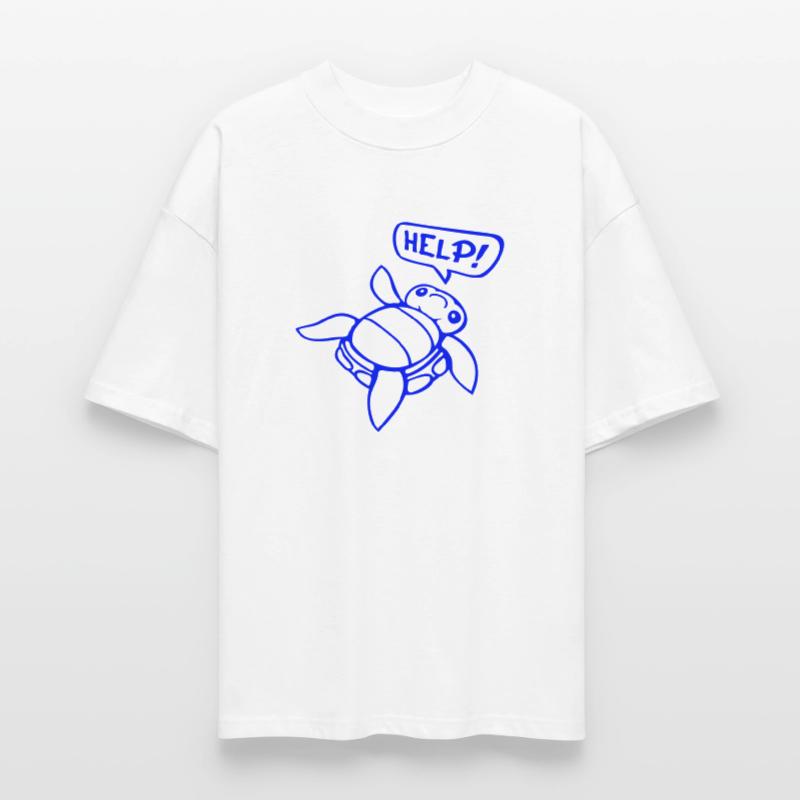 Turtle Back Tilted Over Helpless Side Help Stanley/Stella Oversized Unisex Organic T-shirt Blaster 2.0