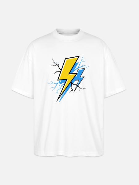 Blue Yellow Ray - Stanley/Stella Oversized Unisex Organic T-shirt Blaster 2.0 - white