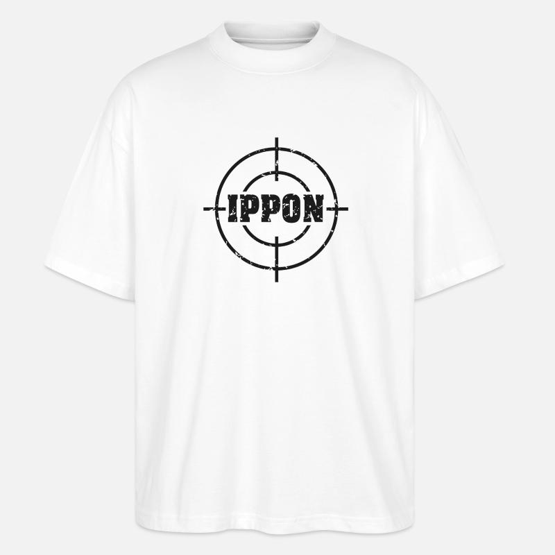 Target_judo_ippon_grunge_karsten_schwarz - Stanley/Stella Oversized Unisex Bio T-Shirt Blaster 2.0 - Weiß