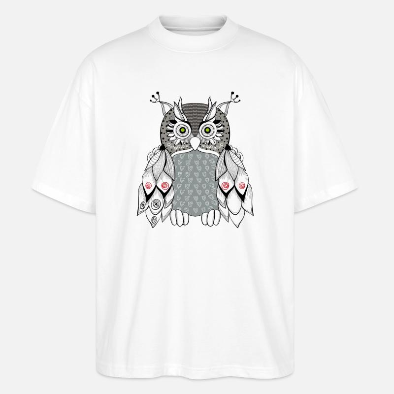  Eule - Stanley/Stella Oversized Unisex Bio T-Shirt Blaster 2.0 - Weiß