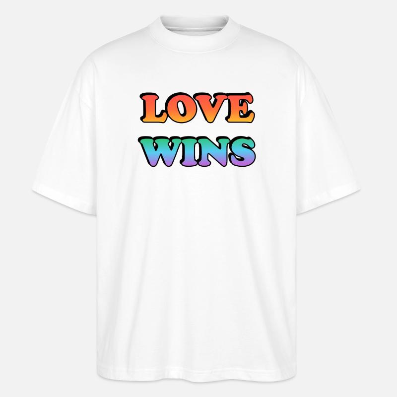 Liebe gewinnt Stolz Gradient - Stanley/Stella Oversized Unisex Bio T-Shirt Blaster 2.0 - Weiß