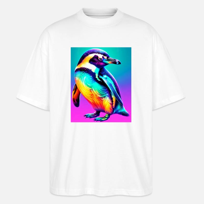Pinguin - Stanley/Stella Oversized Unisex Bio T-Shirt Blaster 2.0 - Weiß