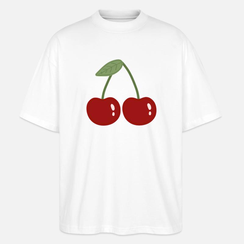 Zwillingskirsche Illustration - Stanley/Stella Oversized Unisex Bio T-Shirt Blaster 2.0 - Weiß