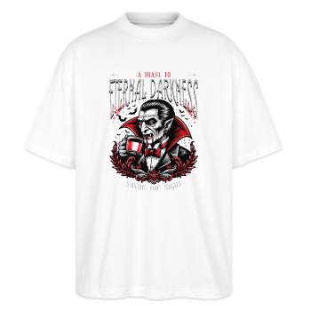 Toast aux ténèbres éternelles - T-shirt bio Blaster 2.0 coupe oversize Stanley/Stella Unisexe - blanc - Devant - Alina (178cm) & Michal (187cm)