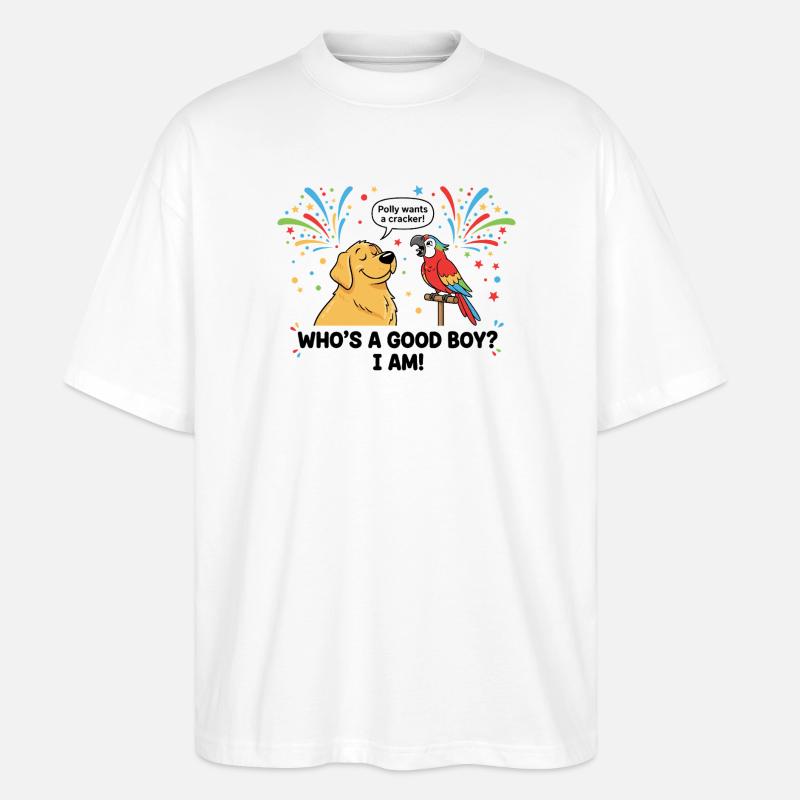Wer ist ein braver Junge ? - Stanley/Stella Oversized Unisex Bio T-Shirt Blaster 2.0 - Weiß