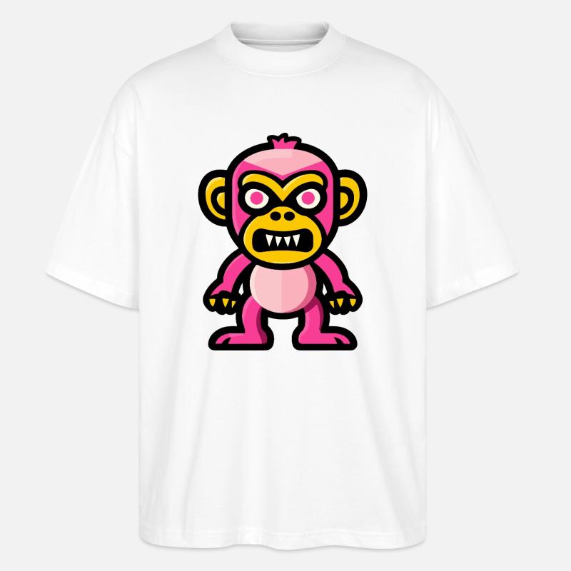 Affe Halloween Comic Lustig - Stanley/Stella Oversized Unisex Bio T-Shirt Blaster 2.0 - Weiß