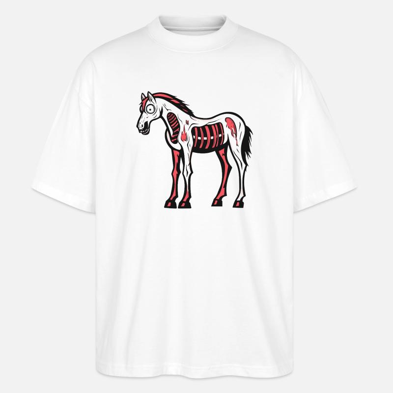 Pferd Halloween Comic Lustig - Stanley/Stella Oversized Unisex Bio T-Shirt Blaster 2.0 - Weiß