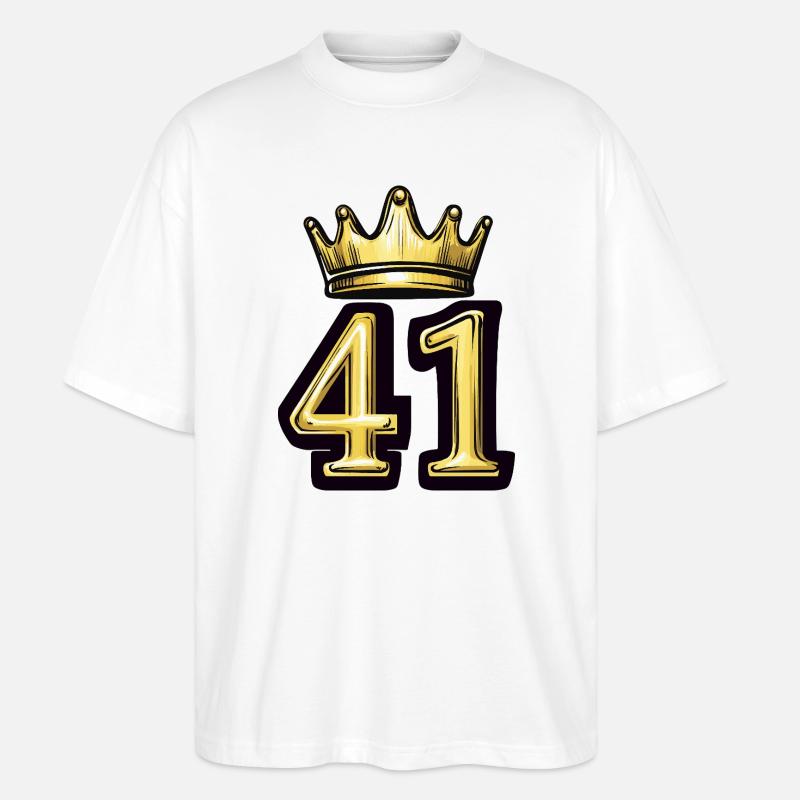 41 Zahl Krone - Stanley/Stella Oversized Unisex Bio T-Shirt Blaster 2.0 - Weiß