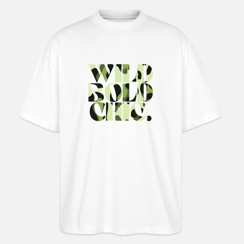 Wild Bold Chic Camouflage Chic - Stanley/Stella Oversized Unisex Bio T-Shirt Blaster 2.0 - Weiß