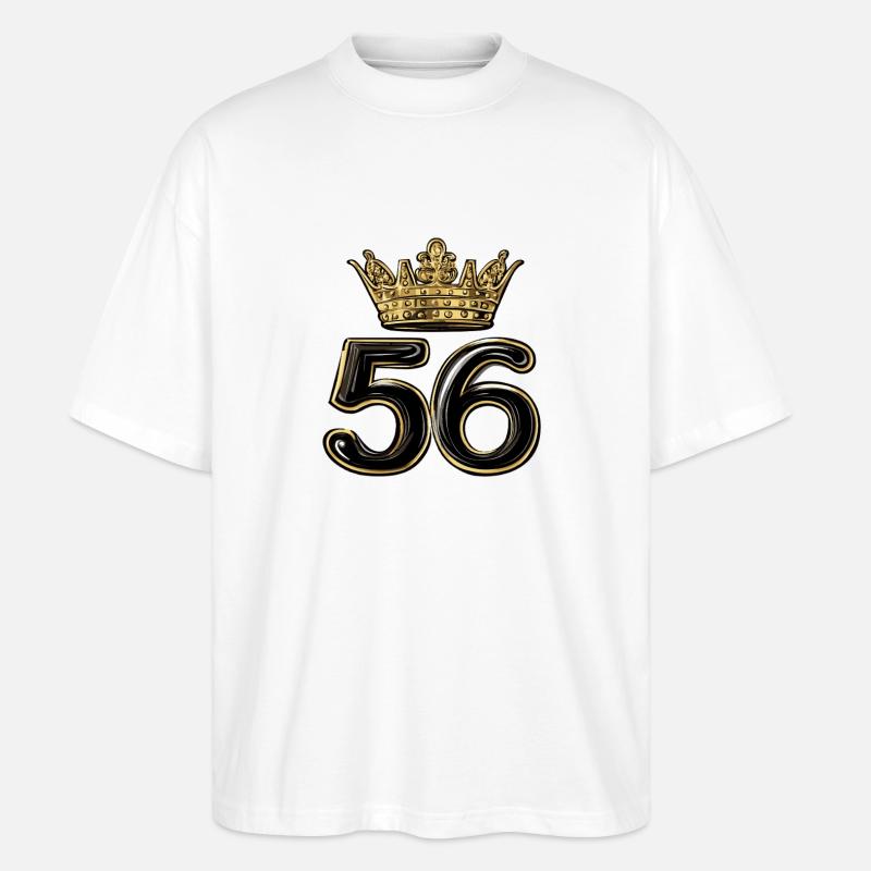 56 Zahl Krone - Stanley/Stella Oversized Unisex Bio T-Shirt Blaster 2.0 - Weiß