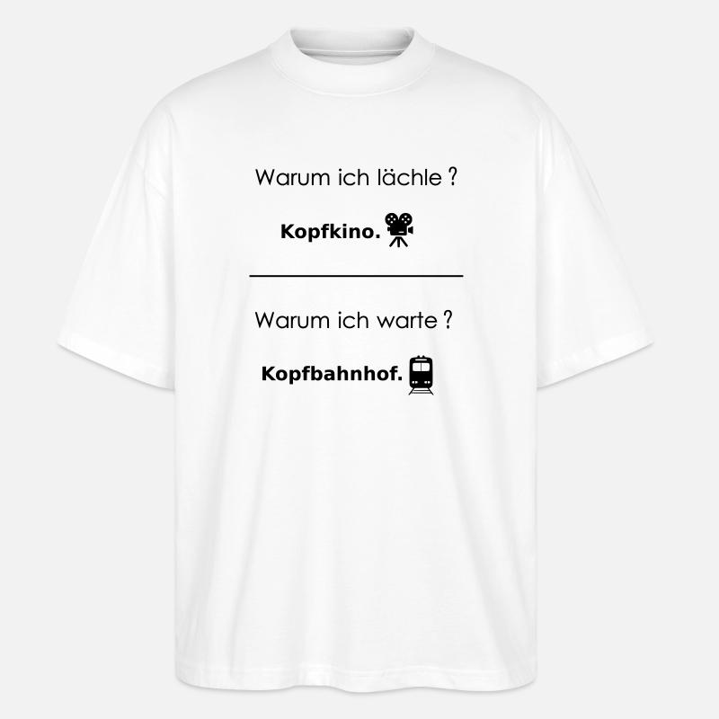 Kopfkino  Kopfbahnhof - Stanley/Stella Oversized Unisex Bio T-Shirt Blaster 2.0 - Weiß