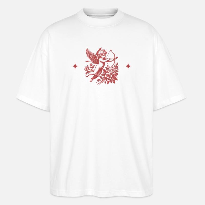 Amor-Blumenschleife - Stanley/Stella Oversized Unisex Bio T-Shirt Blaster 2.0 - Weiß