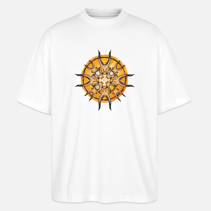 Mandala Étoile du Soleil Radial - T-shirt bio Blaster 2.0 coupe oversize Stanley/Stella Unisexe - blanc