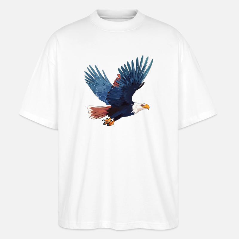 White-tailed eagle in flight - Stanley/Stella Oversized Unisex Organic T-shirt Blaster 2.0 - white