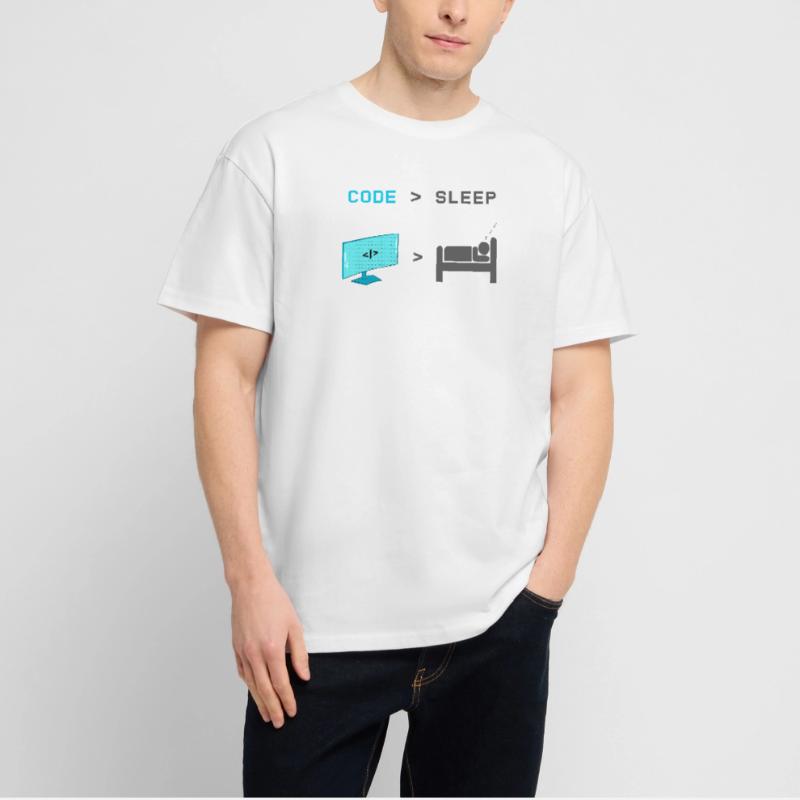 Code vs Veille : codeur en mode veille T-shirt bio Blaster 2.0 coupe oversize Stanley/Stella Unisexe