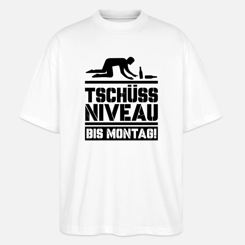 Bye bye niveau jusqu’à lundi - T-shirt bio Blaster 2.0 coupe oversize Stanley/Stella Unisexe - blanc