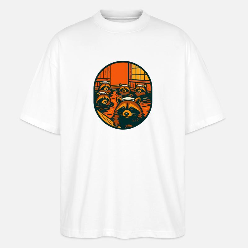 Source thermale du raton laveur - T-shirt bio Blaster 2.0 coupe oversize Stanley/Stella Unisexe - blanc